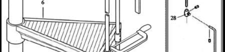 4. Geländerstab Befestigung Handlaufhalter (Pos. 19) mit Schrauben (Pos. 16) und Geländerstäbe vormontieren. Nachdem die Geländerstäbe (Vorderkante Stufe) (Pos.