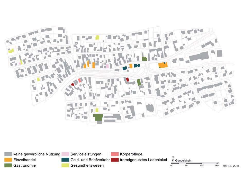 Im Februar 2011 gab es in Gundelsheim 7 Einzelhandelsbetriebe, die alle im Ortskern ansässig sind.