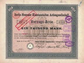 187 Schätzpreis: 160,00 EUR Berberich AG Aktie 1.000 RM, Nr. 861 Säckingen a. Rh., 28.11.1929 Gründeraktie, Auflage 1.200 (R 6). Gründung 1929. Baumwollweberei und -Druckerei.