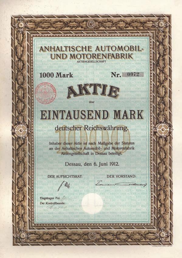 Nr. 136 Schätzpreis: 85,00 EUR Altmärkischer Heimstättenverein e.v. 4 % Teilschuldv. 500 RM, Nr. 129 Stendal, September 1936 + Auflage 160 (R 6). Für die Anleihe über 80.