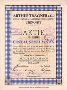 Letzter Großaktionär war die Kali-Chemie AG. Lochentwertet. Nr. 146 Nr. 146 Schätzpreis: 125,00 EUR Arterner Elektrizitätswerke AG Aktie 1.000 Mark, Nr. 580 Artern, 1.12.1922 + Auflage 600.
