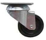 340a00G050xZPB swivel castor; sheet steel metal zinc-passivated; Swivel bearing with double ball race; Top plate 54x54 mm; hole distance 40x40 mm; hole diameter 6,3 mm; Polyamide tyre black; solid