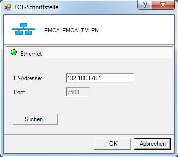 Anleitung 4. Ausführen des Netzwerk-Scans (Komponente / FCT-Schnittstelle / Suchen ) 5.