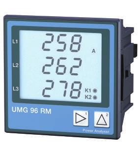 UMG96RM UMG96RM Multifunction power analyser Kommunikation (gerätespezifisch) Modbus (RTU) Profibus DP V0 (Option) TCP/IP (Option) M-Bus