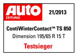 ContiWinterContact TS 850 Fahrzeuge der Kompakt- und Mittelklasse profitieren im Winterhalbjahr von den vorbildlichen Traktions- und Bremskräften des neuen