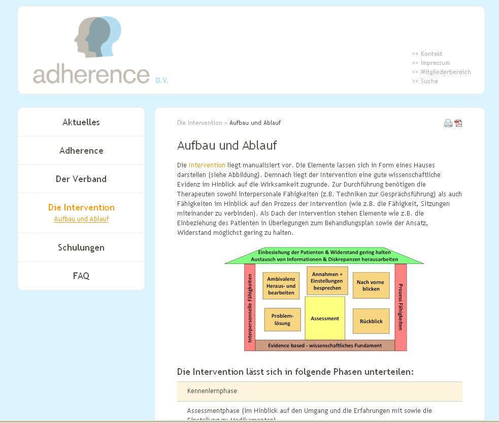 Wo kann man sich über Adherence