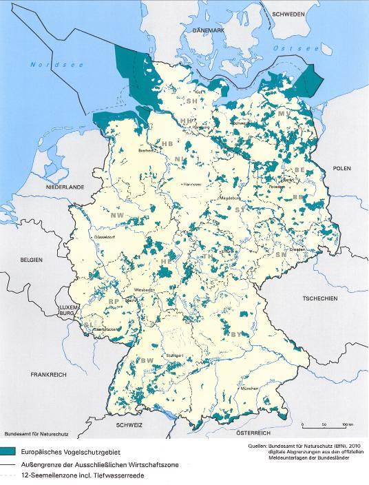 Meldekarte Meldung von Vogelschutz- Gebieten in Deutschland Stand: Okt.