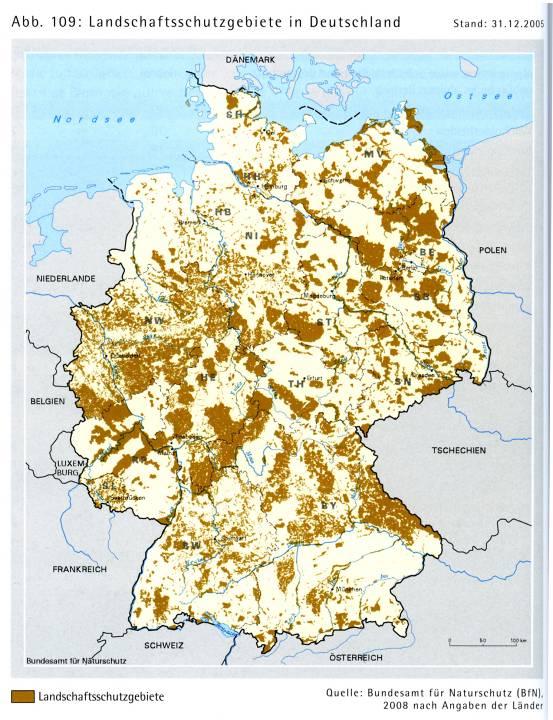 Landschaftsschutzgebiete in Deutschland Schutzgebietskategorie Anzahl Fläche [%] Naturschutzgebiet 7923 3,3 Nationalpark 14 0,54 Biospärenreservat 13 2,8