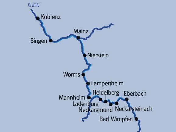Kultur, Wein und Flussromantik Mit Rad & Schiff vom Neckar in das Tal der Loreley In Bad Wimpfen beginnt die Reise auf Neckar und Rhein, die bis nach Koblenz führt.