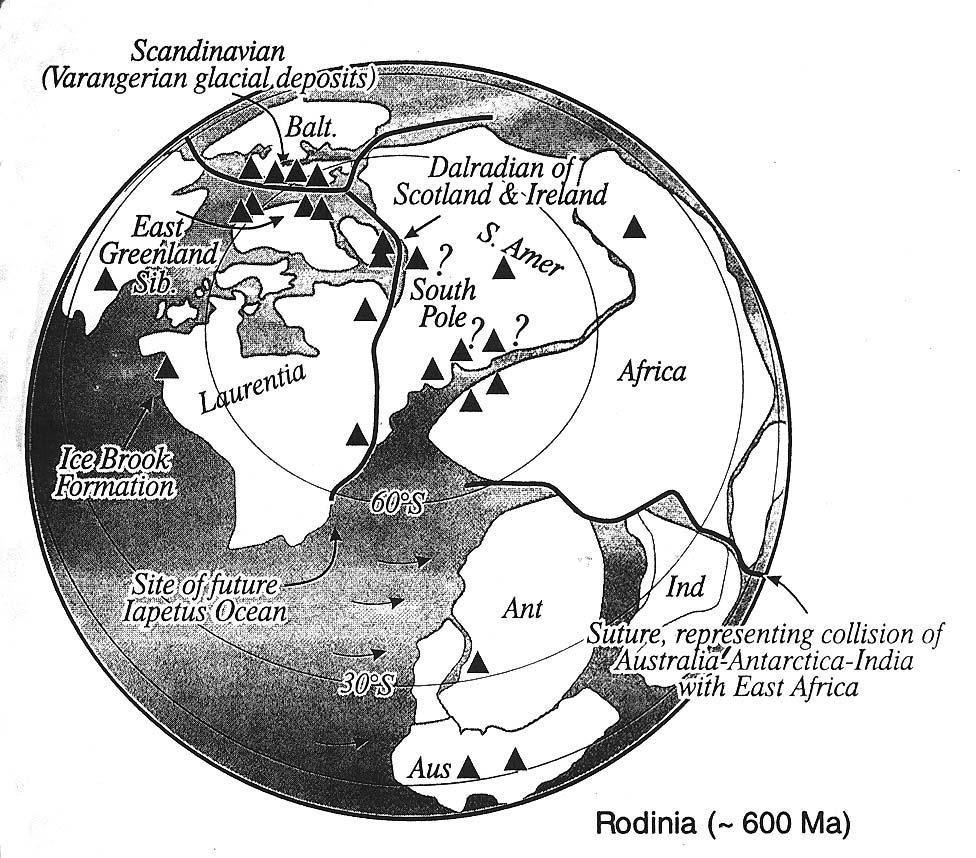 Neoproterozoische NACHWEISE: Vereisungen Weltweit finden sich im Bereich der proterozoischen Kontinentalkerne spätproterozoische Ablagerungen, die