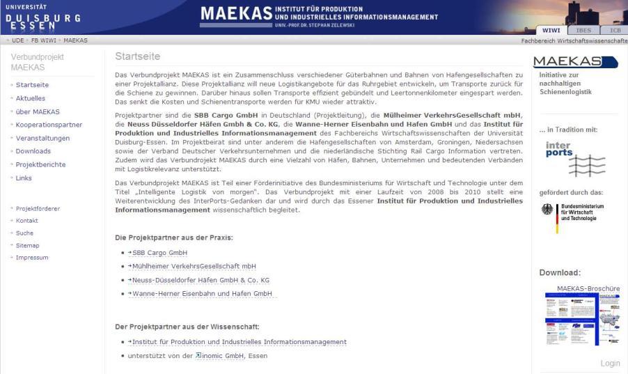 4 Danksagung Das Verbundprojekt MAEKAS wird mit Mitteln des Bundesministeriums für Wirtschaft und Technologie (BMWi) innerhalb des Rahmenkonzepts Intelligente Logistik im Güter- und