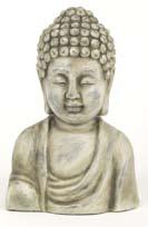 Buddha Büste Keramik, grau, 19.