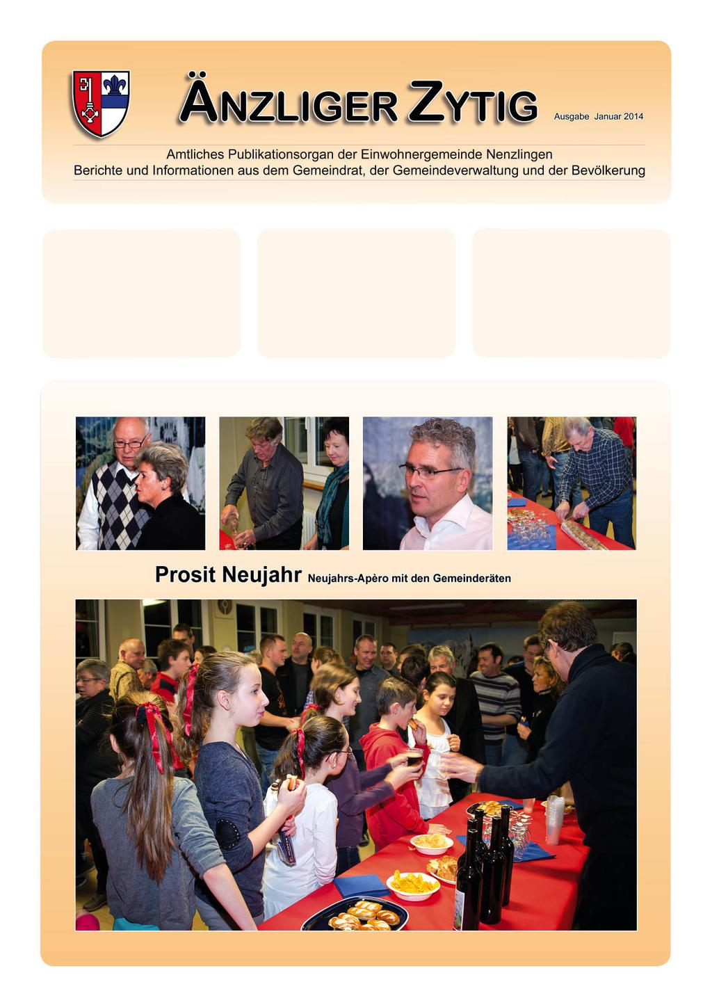 Gemeinderat - Neujahrsapéro (Seite 3-5) - Wechsel in der Schulleitung (Seite 6) Sirenentest (Seite 7) aus der Primarschule Drei Könige im