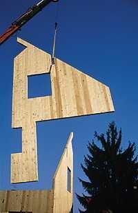 Massivbau Holzmassivbau massive Plattenelemente verbindet die Vorteile von Block- und Rahmenbau schlanke Konstruktion hohe Festigkeit Vorteile massive Wände problemlose Konstruktion