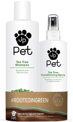 Vierbeiner freuen sich am Ende des Tages über einen Frische-Kick. Die Tea Tree Produkte von John Paul Pet sind dann genau das Richtige.