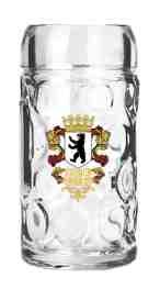 Weizenbierglas BERLIN ( cl) Inhalt: ca. cl Material: Glas Mini Bierkrug Wappen ( cl) Inhalt: ca.