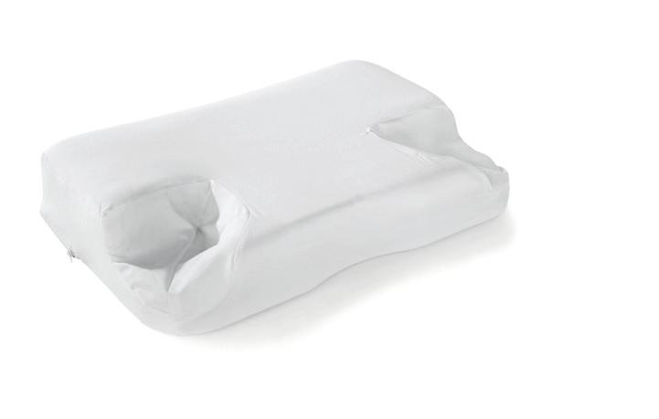 22 CPAP Kissen Mit dem CPAP Schlafkissen wird der bestmögliche Sitz der CPAP Maske unterstützt. Die Halswirbelsäule wird optimal gelagert und Verspannungen durch unbequeme Haltungen entfallen.