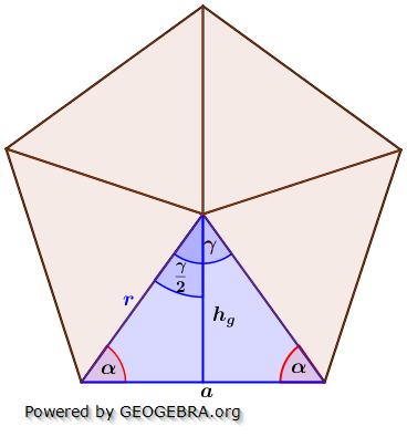 Regelmäßige n-eckpyramide Sei, die Grundfläche einer Pyramide 1 deren Höhe und die Anzahl der Ecken der Grundfläche, so gilt: Für die