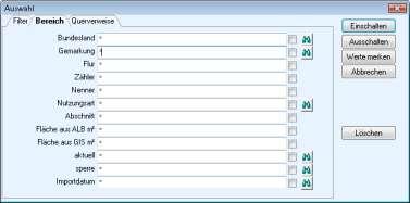 2.7 Nutzungsarten (ALB) Menü Liegenschaften/ / ALB (Stammdaten I)/Nutzungsarten zum Flurstück Die Tabelle zeigt die Liste aller Nutzungsartenabschnitte.