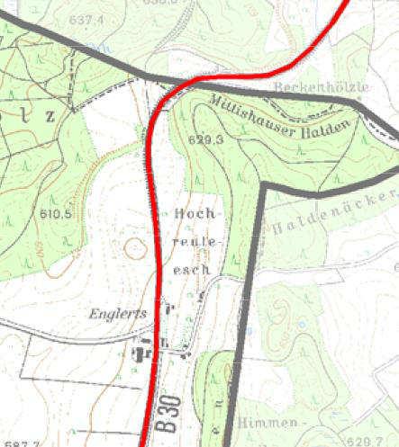 nblatt Nr.: 160 Kategorie: Netzlücke - straßenbegleitender Radweg Bad Waldsee, B 30 Englerts Kreisgrenze 1.000 Bad Waldsee Bund 14.