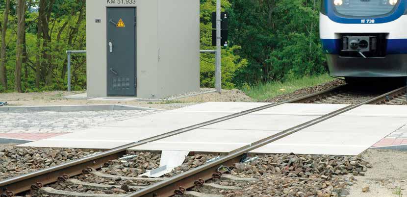 an Bahnübergängen geeignet. Die Fertigung erfolgt entsprechend der EBA Zulassung Geschäftszeichen 21.