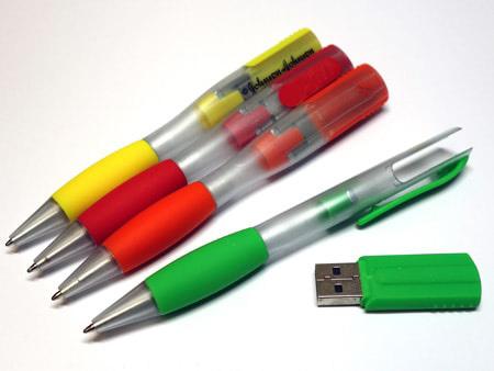 Der USB-Stick wird mit einem starken Magneten im Clipbereich gehalten. Auch bei stärkeren Bewegungen bleibt der USB- Stick im Kugelschreibergehäuse fest integriert.