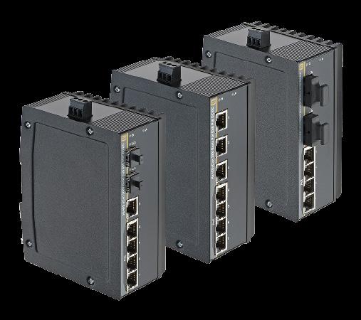 HARTING Ha-VIS econ Switches Ha-VIS econ 3000 Full Gigabit Ethernet Basic PoE+ 24 V DC/DC 5 bis 7 Ethernet-Ports RJ45, SC/LC (SFP) und PoE/PoE+ mit 24 V DC/ DC-Wandler Unmanaged Plug & Play Ethernet