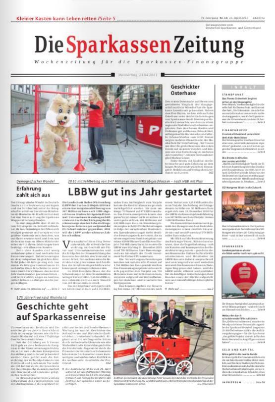 Print-Ausgabe SparkassenZeitung sparkassenzeitung.