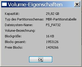 Beispiele einer Partitionierung III Memory-Stick mit