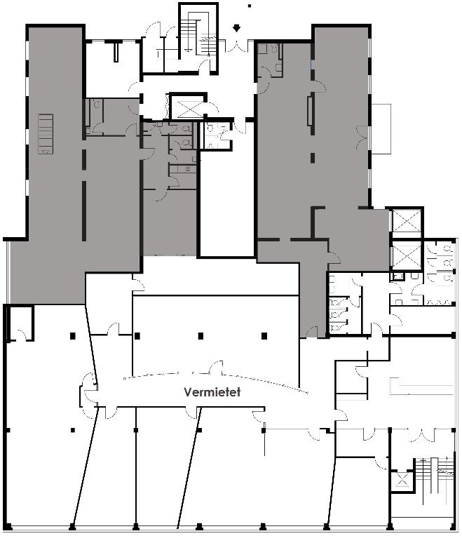2. Obergeschoss mögliche Nutzungseinheit Größtmögliche Einheit 508 m² (1. OG + 2.