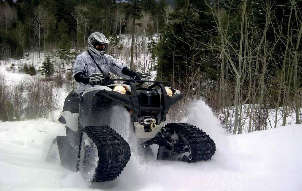 Raupen wie Räder - nur besser Wenn Sie schon einmal mit Ihrem ATV durch tiefen nassen Schnee oder klebrigen Schlamm gefahren sind, wissen Sie wie leicht - und frustrierend es ist, steckenzubleiben.