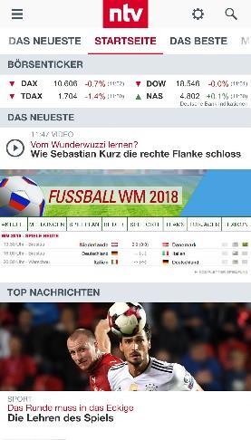 N-TV; Ausführliche Vorund Spielberichte der deutschen Mannschaft inkl.