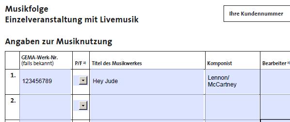 MUSIKFOLGEN für Live-Musik-Veranstaltungen Wovon hängt die Höhe des Lizenzbetrags ab?