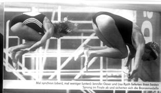 Es war schon hart Lisa und Jennifer Oeser bei TV Total mit Stephan Raab in der Münchner Olympiaschwimmhalle Den großen Auftritt hatte Lisa dann am 27.