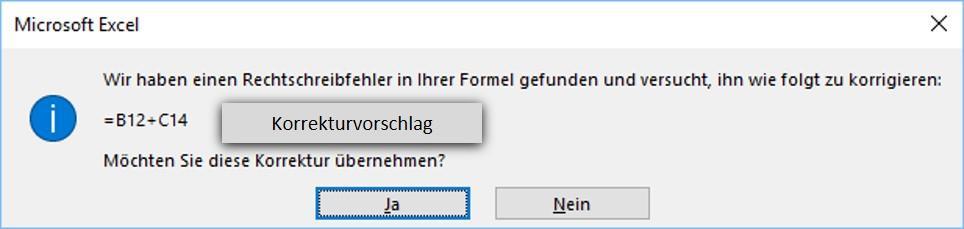 werden soll und fügt ein Gleichheitszeichen vor den Operator ein. Nach dem bestätigen der Eingabe mit Ü erscheint in der Zelle eine Fehlermeldung.