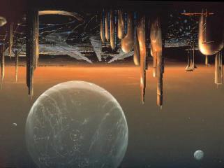 Planet Mars im Hintergrund (Illustration) Bildnummer: sn1-6922