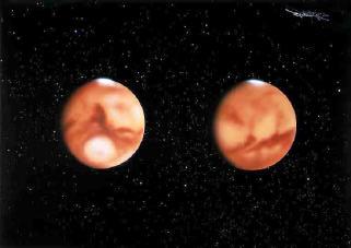Bildnummer: un013-03 Mars, der Rote Planet in zwei Ansichten