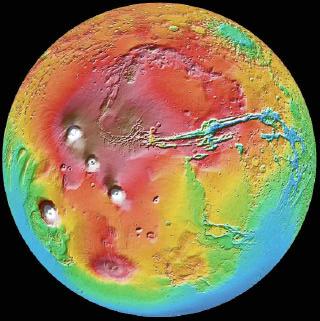 6.2001) Bildnummer: ma002-31 Planet Mars mit Valles Marineris im
