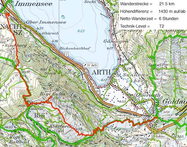 Start um 09:30 in Immensee, um 14:10 auf der Rigi Kulm und