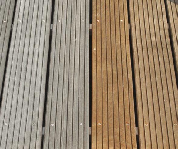 Entfernung unschöner Vergrauungen von Gartenmöbeln, Terrassen, Pflanzkübeln und Fassaden Holz-Entgrauer Konzentrat entgraut naturbelassene Außenhölzer ohne Abschleifen Anwendungsbereiche: