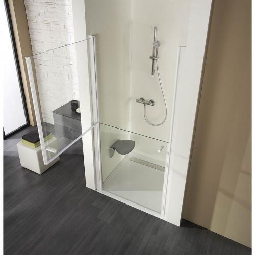 1.47 Duschtür geteilt in 75, 80, 90 oder 100 cm Breite BA45685 Zweigeteilte Türen bieten immer eine perfekte Lösung für Duschabtrennungen im Nischenbereich.
