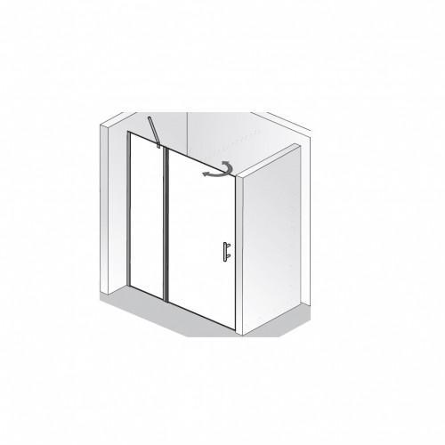 1.52 Nischenglastür für die Dusche mit festem Seitenteil in... BA42230 Eine Nischentür mit festem Seitenteil aus der Serie Novus.