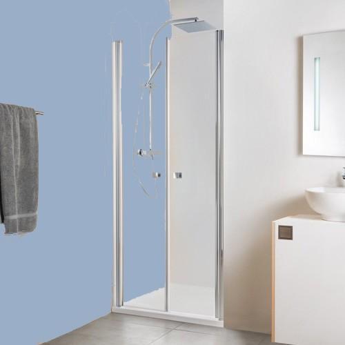 1.13 BA68113 Doppelte Tür für Dusch Nische, Gesamthöhe: 192 cm 80, 90 und 100 cm Breite, Sondermaß möglich Zwei moderne Pendeltüren als Abtrennung für eine Nischendusche.