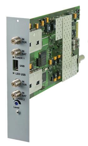 Universal-Empfangs-Modul Das Modul SPM-UTCT wandelt zwei DVB-S/S2, DVB-T/T2 oder DVB-C Signale in zwei DVB-C oder DVB-T- Kanäle um.