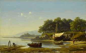 1215* JANTHEODOR KRUSEMAN Amsterdam 1835-1895 Fischerboote am Strand Unten rechts signiert J.Th.