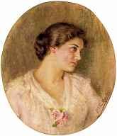 DE MAZIERES Französische Schule 19. Jh. 1393 Profilporträt einer jungen Frau Rechts signiert. Pastell im Oval, 61 x51,5 cm, gerahmt CHF 1000/1 200. EUR 625/750.