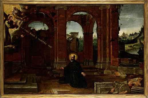 1137 1137* RÖMISCHE SCHULE UM 1622/30 Die Vision des Ignatius vonloyola (1491-1556) Ölauf Lwd.