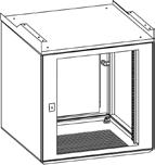 Knürr Dacobas 19 -Unterbau Smaract 12 HE, mit Glastüre und offene Ablage KON20031-19 -Unterbau, Einbauhöhe 536 mm - mit Glastüre vorne - 19 T-Nutprofil vorne für stufenlose Befestigung der