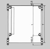 Anbautisch - Anbautisch mit zwei Tischbeinen - mit oder ohne 19 -Unterbau 536,6 mm nach ICE 297 - Seitenwände abnehmbar - Rückwand abnehmbar, mit Lüftungskiemen DAC00366 Knürr Dacobas -Anbautisch*