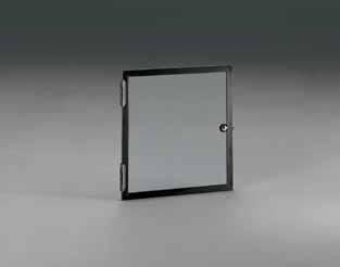 Plexiglastür 12 HE abschließbar für 19 -Unterbau Oberfläche - Rahmen schwarz eloxiert - Plexiglas Umbra 802 1 Türe 2 Anschlagprofile Montagematerial DAC00483 Bestell-Nr. VE 01.322.050.